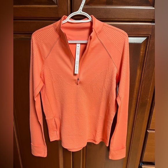 Lulu Ventscape Long Sleeve Half Zip - “sunny coral”, NWT - Picture 7 of 9